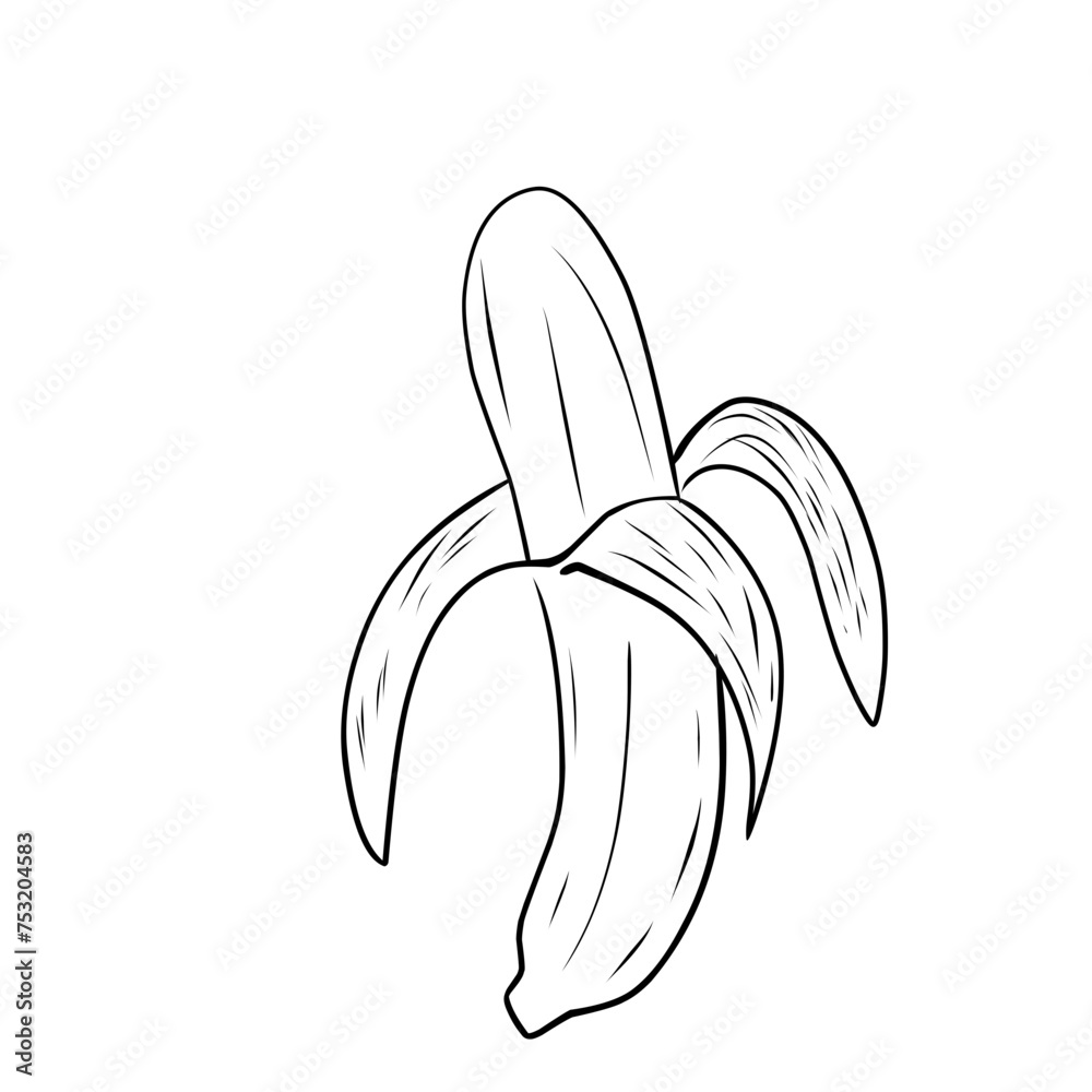 Hand Drawn Banana Fruit Doodle Hand Drawn Banana Fruit Doodle