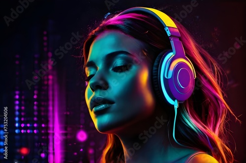 Colorful Audio Canvas Headphones Emitting Emotion, Encouraging Creativity