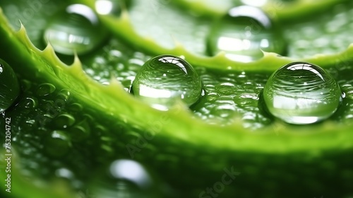 Close-up imagery captures a spiral aloe vera plant adorned with water droplets, highlighting its intricate beauty. photo