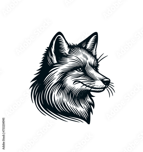 Fox head isolated illustration.