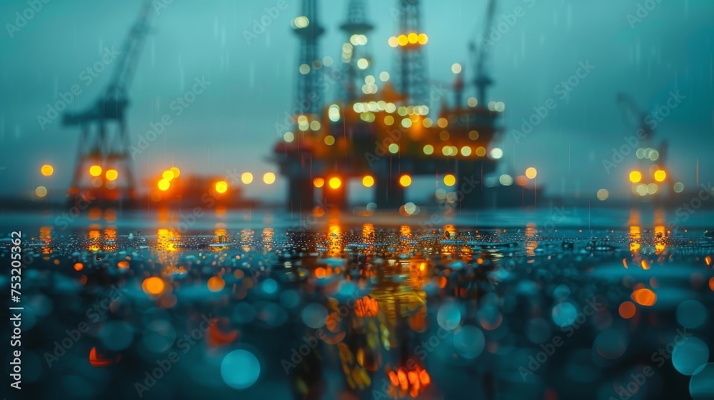 Industrial Oil and Gas Background for Presentation Generative AI - obrazy, fototapety, plakaty 