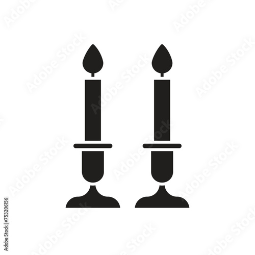 Shabbat candles icon design, isolated on white background, vector illustration