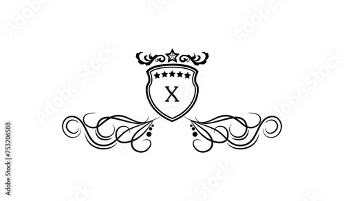 Luxury Crown Flying Leaves Alphabetical Logo