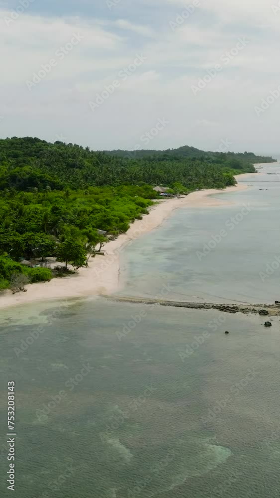 Beautiful white sand and coral reefs in beach resort in Santa Fe
