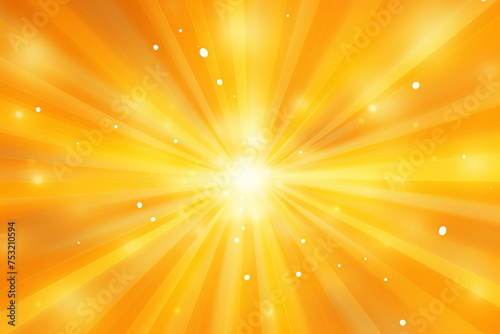 Obraz na płótnie Abstract bright sun rays background with yellow dots. Shiny sun rays illustration with bokeh lights. Yellow banner with Sun rays. Summer illustration for design background. w salonie
