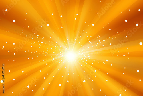Obraz na płótnie Abstract bright sun rays background with yellow dots. Shiny sun rays illustration with bokeh lights. Yellow banner with Sun rays. Summer illustration for design background. w salonie