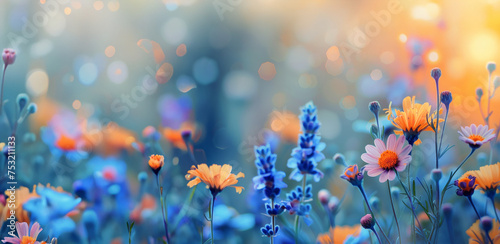 Bunch of Flowers Blooming in the Grass © olegganko
