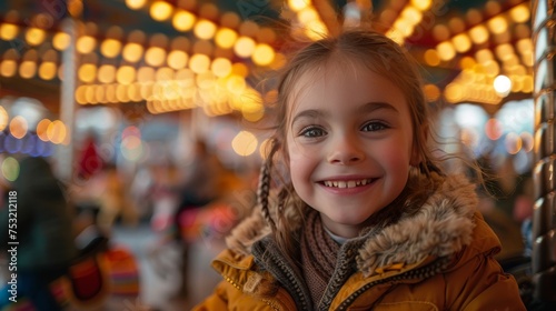 Young Girl Smiles on Merry Go Round © yganko