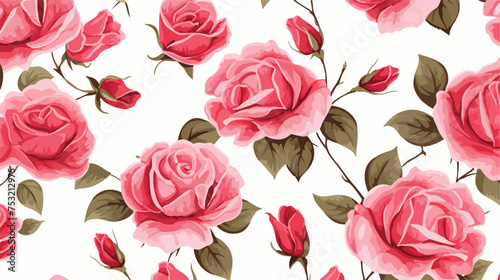 Rose seamless pattern. Beautiful floral texture. Vin