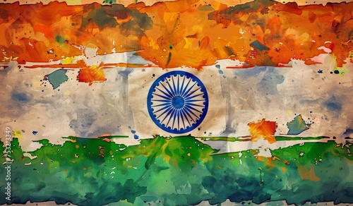 Indian Flag Painted on Paper