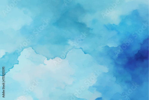 Abstract light blue watercolor for background