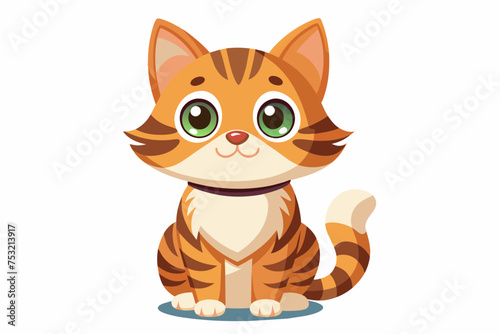 a cute mascot cat vector art flat design
 on white background.