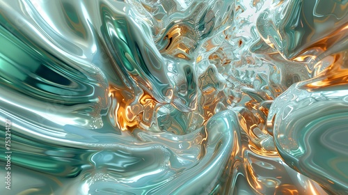 Abstrakter Hintergrund: Bunte Wellen in fließender Bewegung photo