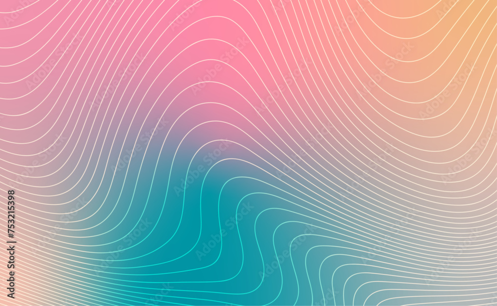 Multicolour pastel background with wavy lines