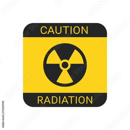 Radioactive icon nuclear symbol. Danger yellow radioactive or radiation sign.