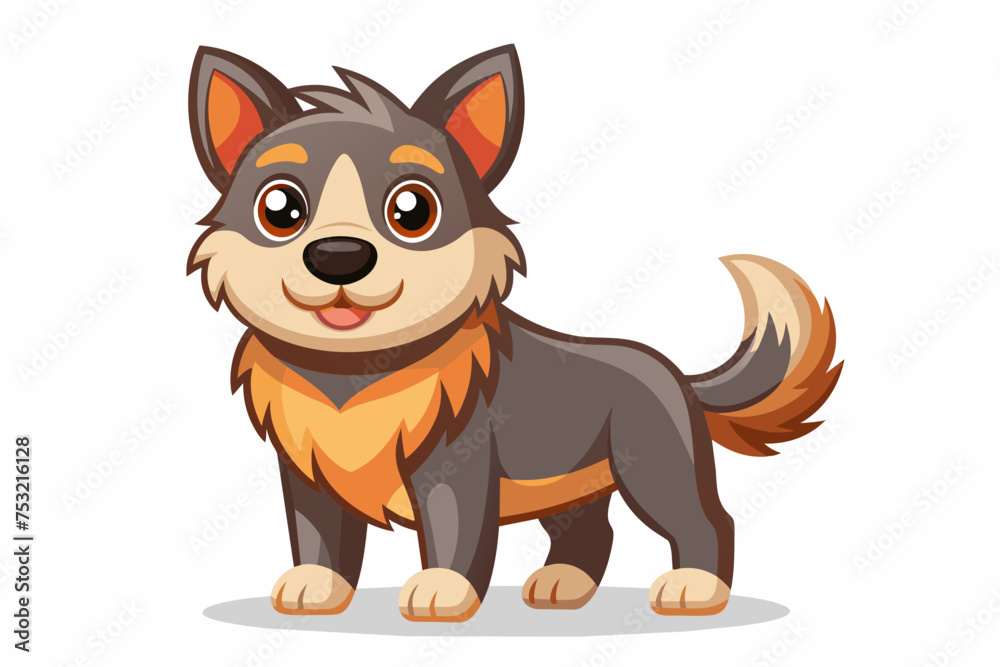 Fototapeta premium a cute mascot dog vector art flat design on white background