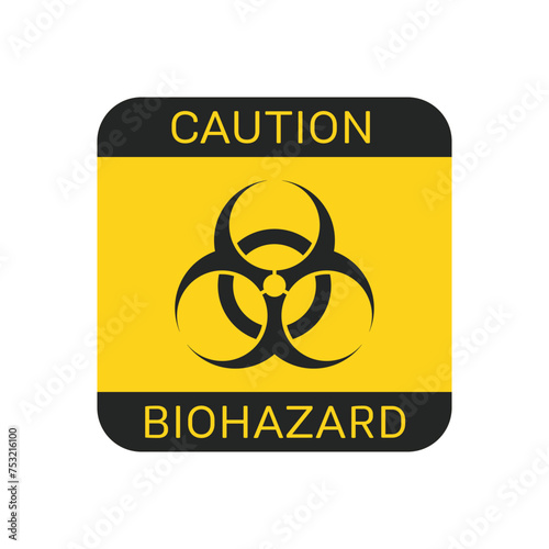 Biohazard icon. Warning sign of virus. Vector biohazard symbol isolated on white background. Emblem of biological threat alert. EPS 10.