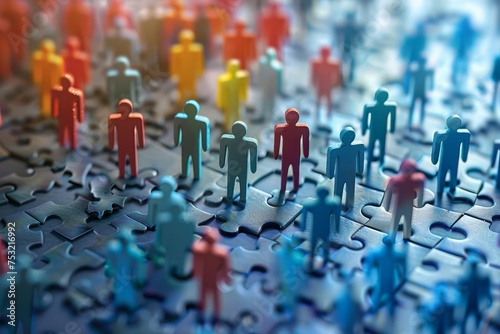 Concept addressing the challenge of missing employees and worker shortages in the job market Depicted as puzzle pieces representing the gaps in the workforce and the need for skilled workers