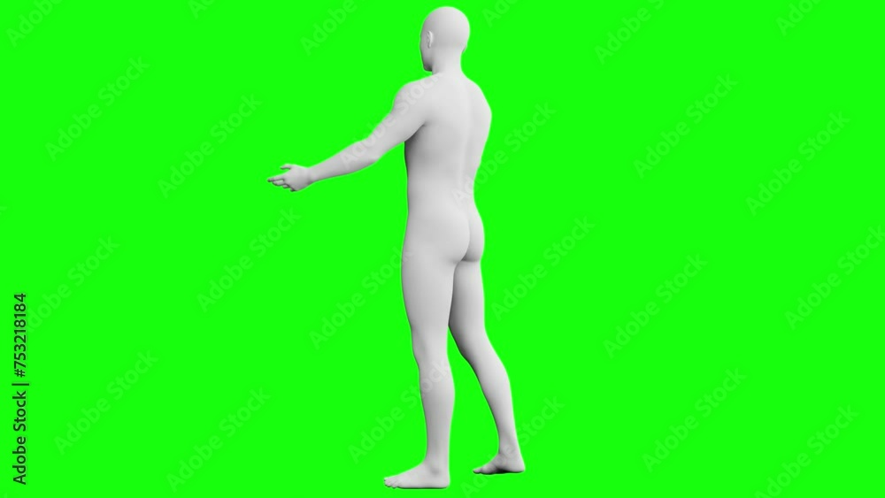 Man Standing with Arms Out. 3D Model. 360 Degrees rotation (turntable). Isolated on green screeen (chroma) Man Standing with Arms Out. 3D Model. 360 Degrees rotation (turntable). Isolated on green screeen (chroma)