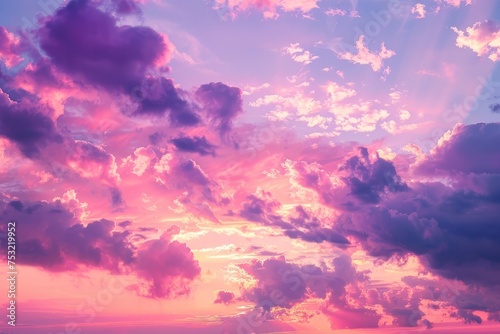 Pink and Blue Sky Filled With Clouds