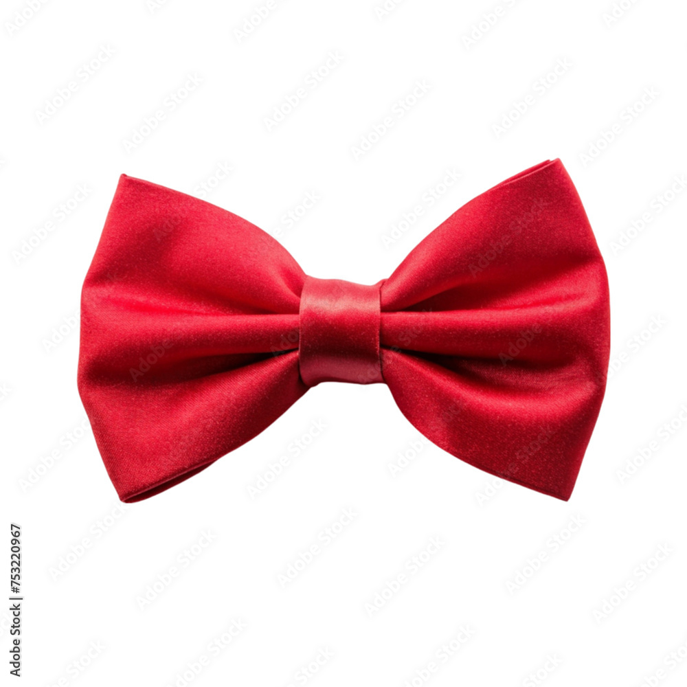 red bow tie isolated on Transparent background.