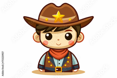 a cute cowboy design
 on white background.