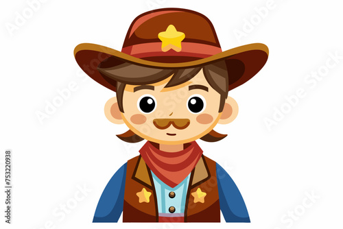 a cute cowboy design on white background.