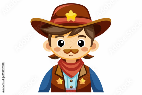 a cute cowboy design
 on white background.