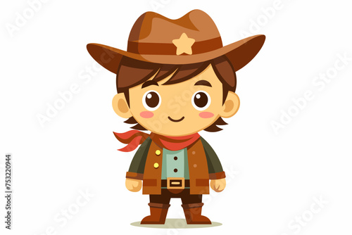 a cute cowboy design
 on white background.