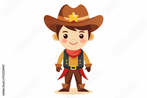 a cute cowboy design
 on white background.