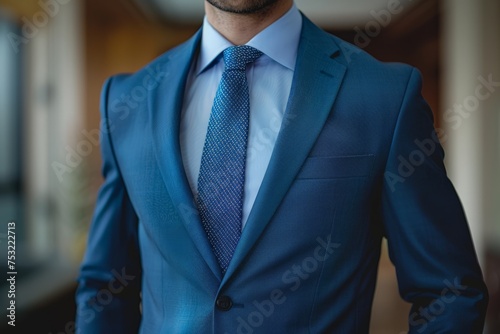 Businessman in Blue Suit and Tie