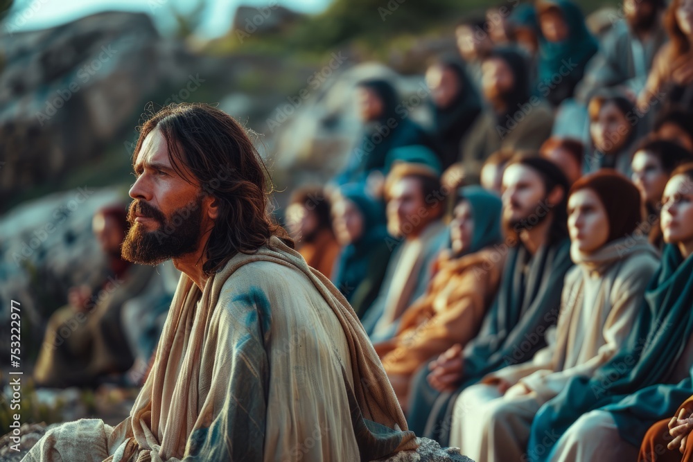 Jesus Addressing Crowd of Followers