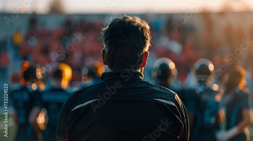 Man in Black Jacket Watching Football Game