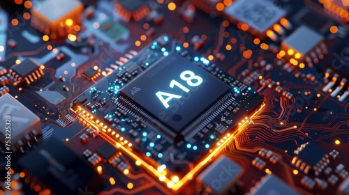 Computer Chip With Number Forty. Generative AI