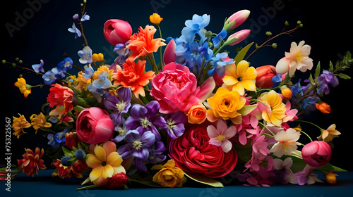 A burst of color with a mixed spring bouquet