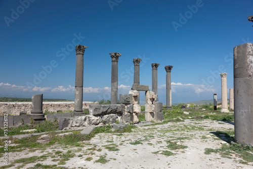 Jordan ruins of ancient Pella on a sunny winter day.