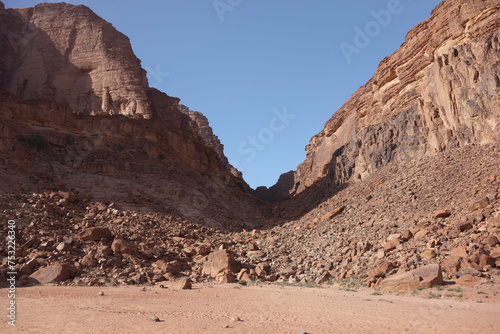 Jordan Wadi Rum on a sunny winter day