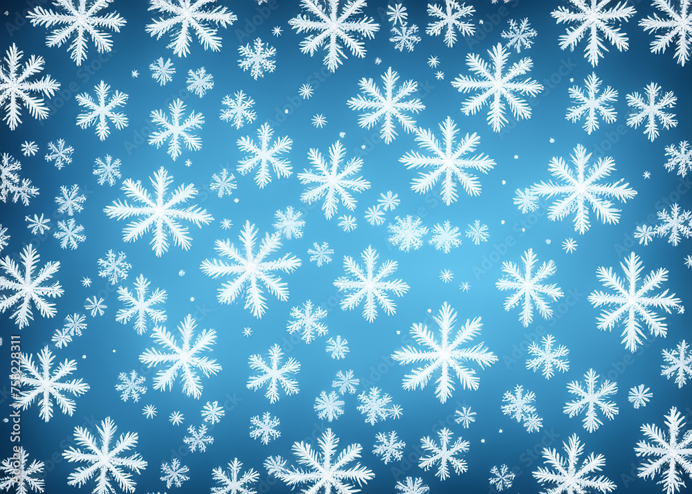 abstract winter background made of snowflakes created with generative ai technology abstract winter background made of snowflakes created with generative ai technology