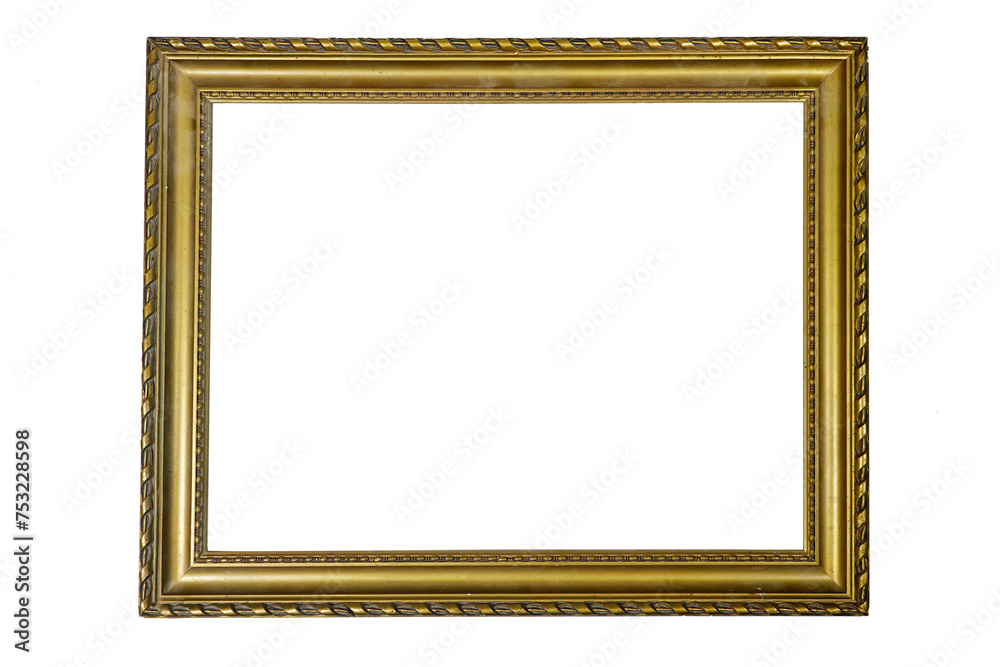 Empty gold ornate picture frame with white background Empty gold ornate picture frame with white background