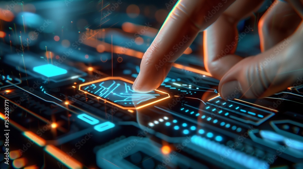 Person Pressing Buttons on Keyboard. Generative AI Person Pressing Buttons on Keyboard. Generative AI
