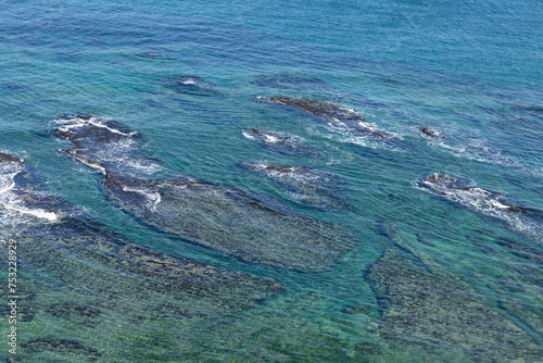 Beautiful blue sea next to route 03 in Argentina.