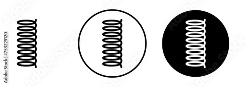 Flexible spring flat line icon set. Flexible spring Thin line illustration vector