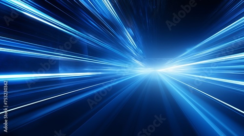 Background featuring speed light motion lines with flashing rays of light against a dark blue backdrop, depicting night traffic.