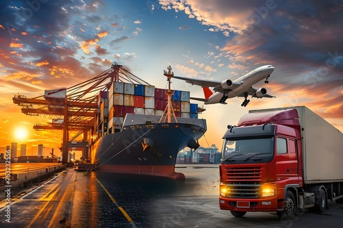 Logistics Nexus Container Cargo Freight Ship Tru