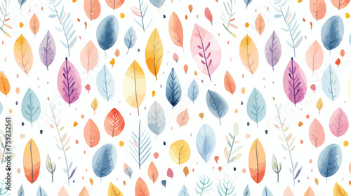 Watercolor abstract seamless pattern with hand drawn