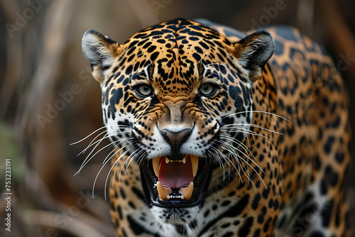 A striking close-up portrait of an angry tiger, showcasing its fierce expression and powerful presence, perfect for conveying strength and intensity in design projects 