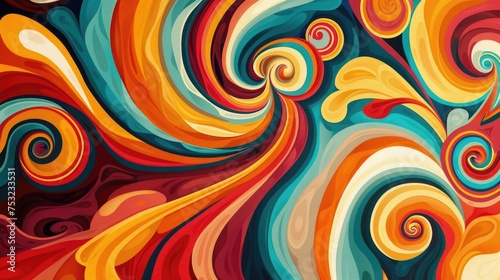 Colorful Swirling Abstract Art  To provide a visually striking and artistic background for various design needs  such as wall decor  office or home