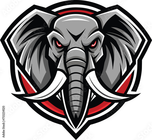Vector logo Elephant in black silhouette