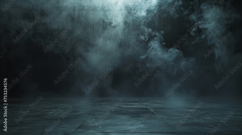 Smoke in a black room. Fog in an empty room. Dark scene with smog. Wallpaper for car design. Smoke in a black room. Fog in an empty room. Dark scene with smog. Wallpaper for car design.