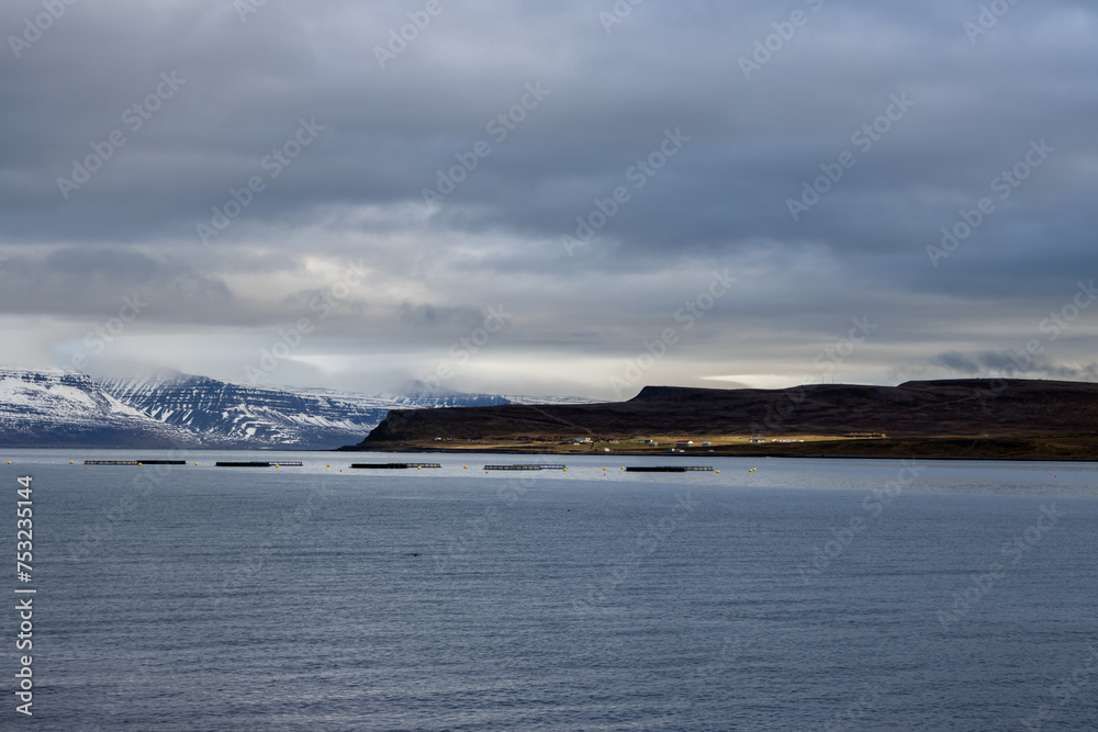 Atlantic ocean coast and mountains, Westfjords, Iceland